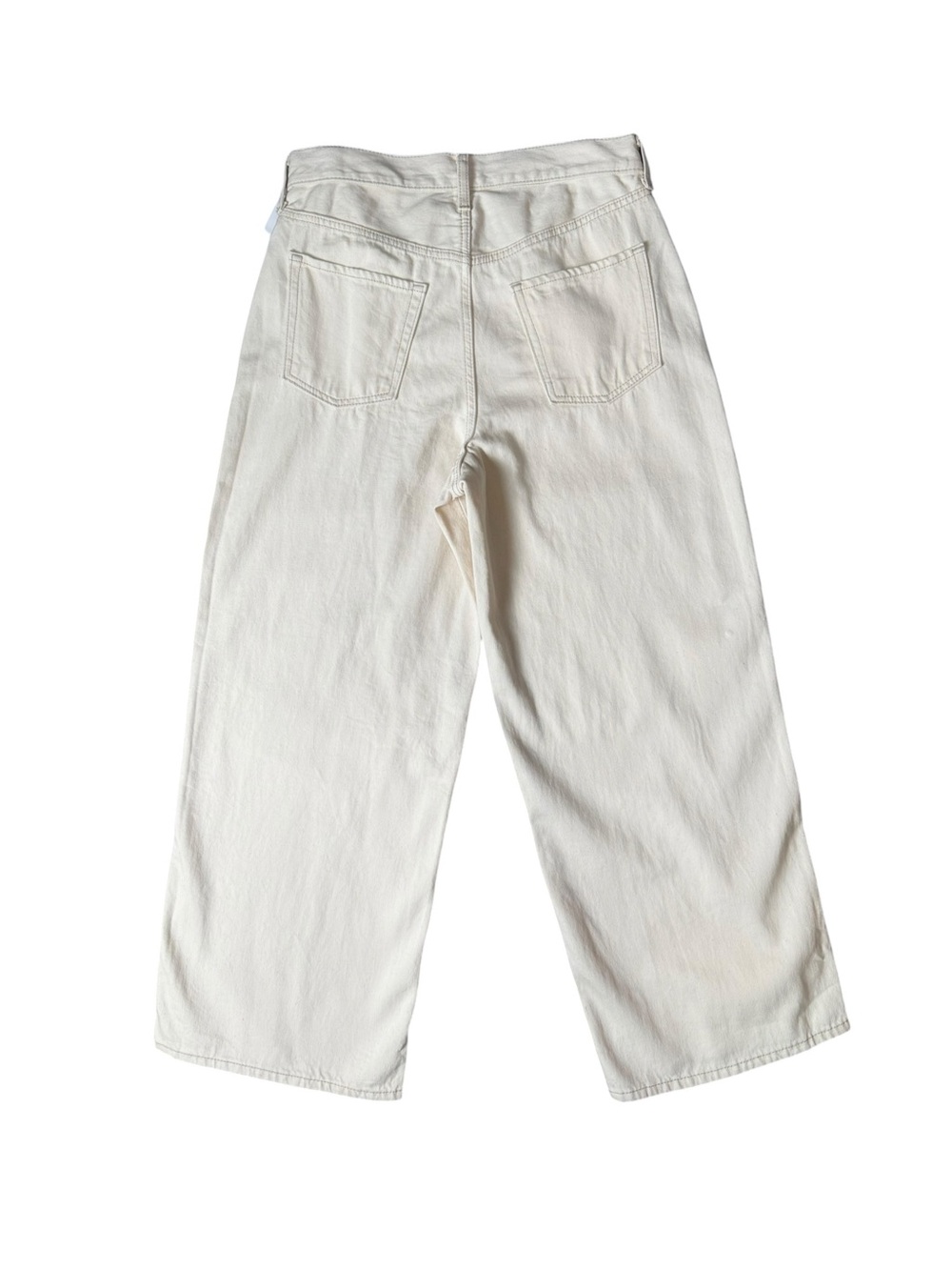 NWT Old Navy High Rise Baggy Wide Leg Studded Jeans Cream Size 8 - Picture 3 of 10